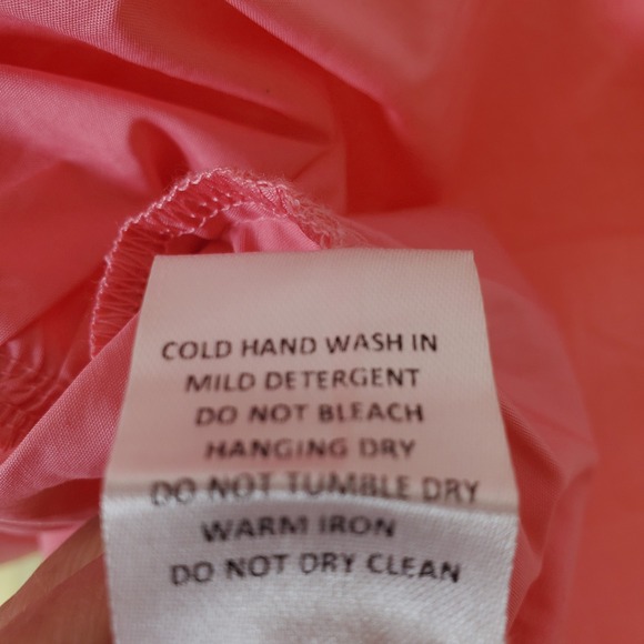 KARLIE Pink Puff Sleeve Ruffle Tiered V Neck Cotton Poplin Mini Dress Medium - Picture 4 of 13